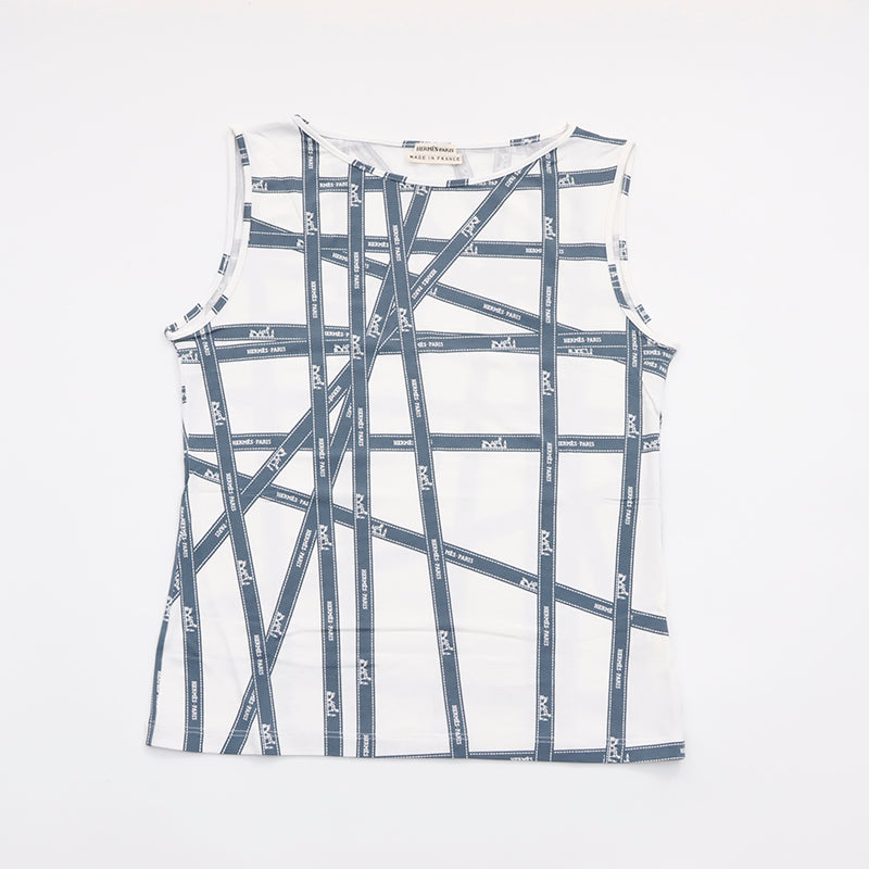 エルメス HERMES タンクトップ ホワイト×ネイビー WS6022 – NUIR