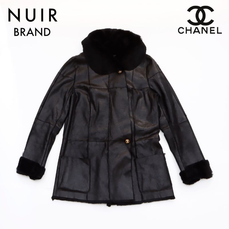 Chanel Size 42 Fur Leather Jacket Black WS6025 – NUIR VINTAGE