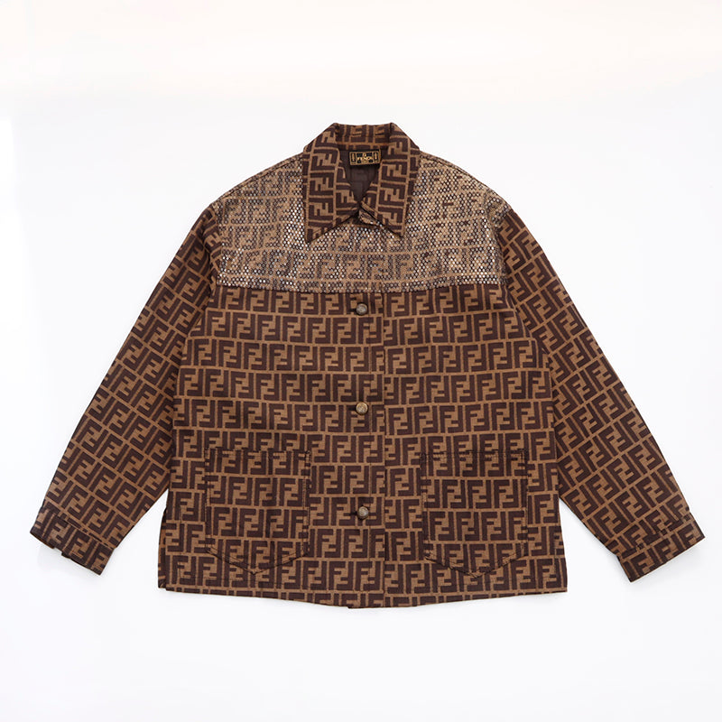 FENDI size 42 Zucca jacket jacket brown WS6027 – NUIR VINTAGE