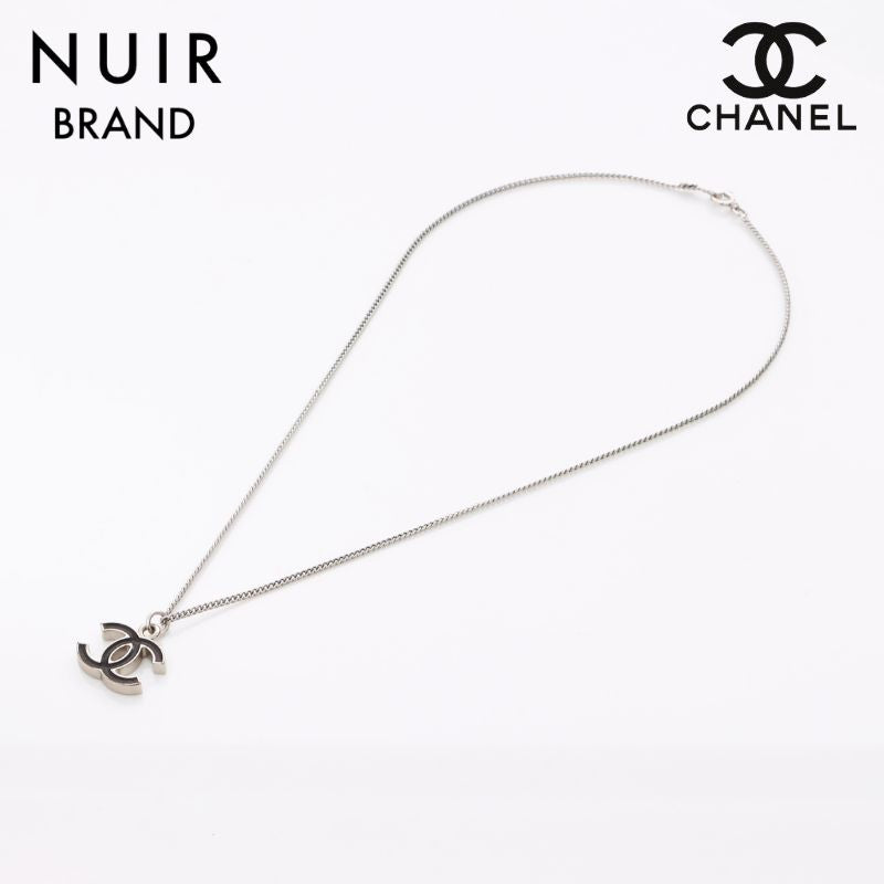 シャネル CHANEL ココマーク ネックレス シルバー×ブラック WS6059