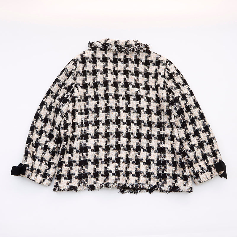 シャネル CHANEL ツイード ジャケット ウール ホワイト×ブラック