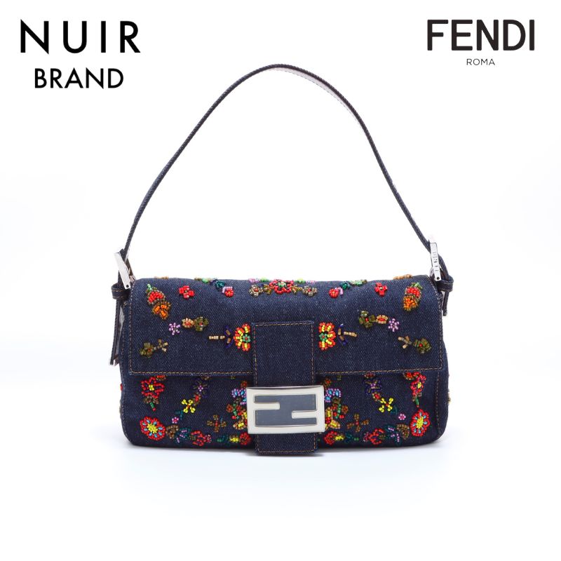 フェンディ FENDI デニム ビーズ ハンドバッグ ネイビー WS6158 – NUIR