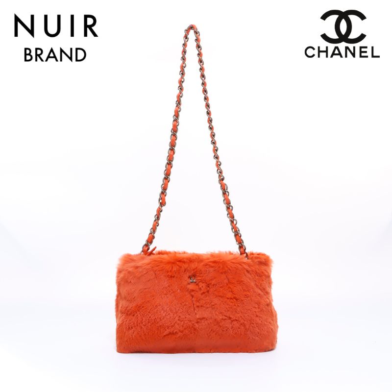 シャネル CHANEL 6番台 ココマーク ラパンファー ショルダーバッグ オレンジ WS6175 – NUIR VINTAGE