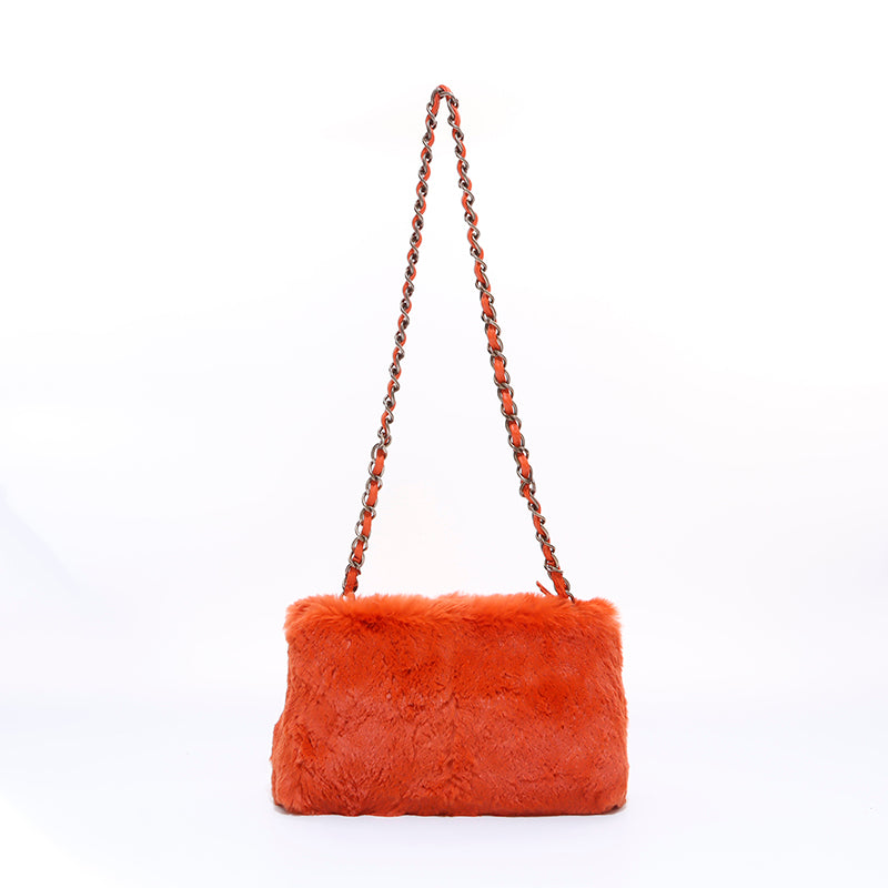 シャネル CHANEL 6番台 ココマーク ラパンファー ショルダーバッグ オレンジ WS6175 – NUIR VINTAGE