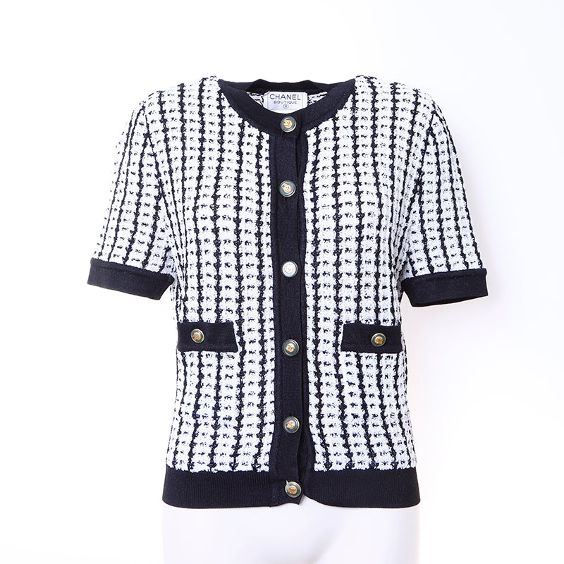 CHANEL - シャネル CHANEL ココボタン 半袖 カーディガン ポリエステル シャネル CHANEL ココボタン 半袖 カーディガン ポリエステル