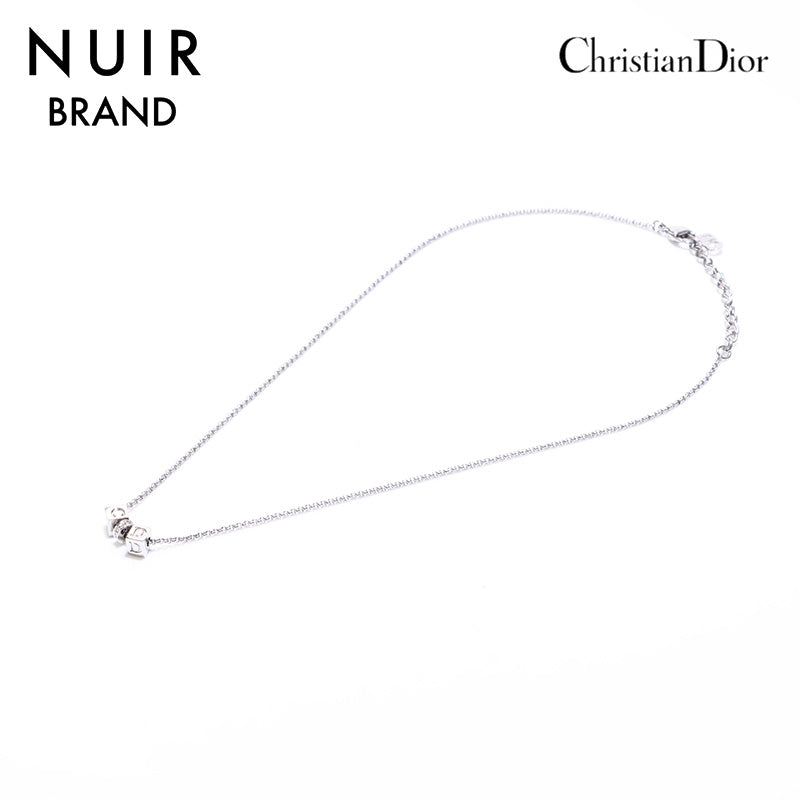 Dior クリスチャンディオールシルバーネックレス クリスチャンディオール Christian Dior キューブ ネックレス シルバー