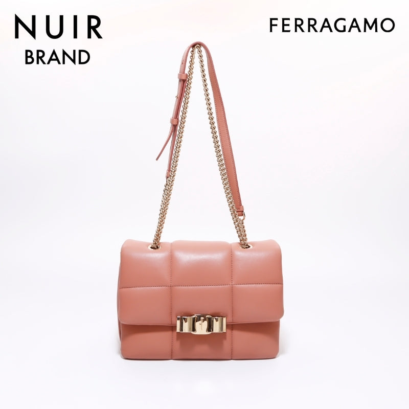 サルヴァトーレフェラガモ Salvatore Ferragamo ヴァラリボン ショルダーバッグ レザー ブラウン WS6387 – NUIR  VINTAGE