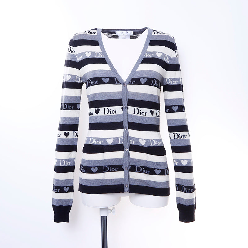 Christian Dior Border Cardigan Wool Multicolor WS6422 – NUIR VINTAGE