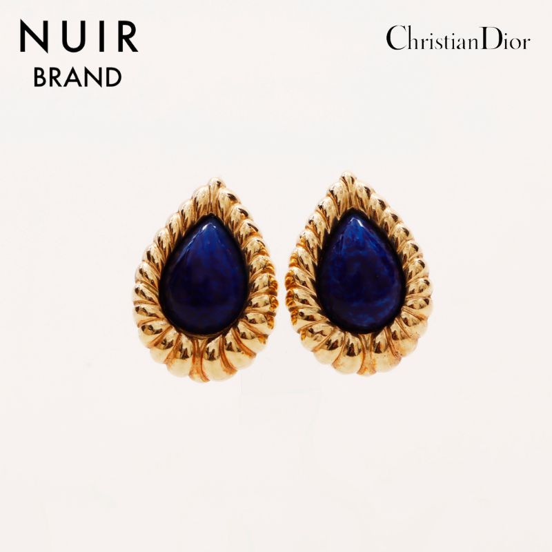 クリスチャンディオール Christian Dior ペアシェープ イヤリング ゴールド ブルー WS6459 – NUIR VINTAGE