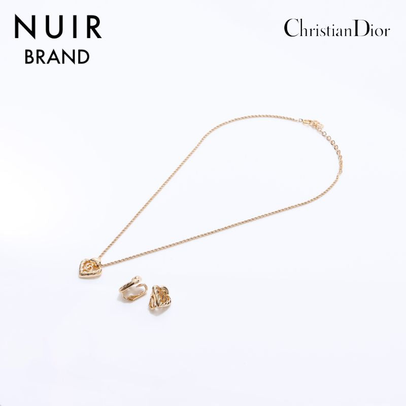 クリスチャンディオール Christian Dior ハート形 イヤリング ２点セット ネックレス ゴールド WS6478 – NUIR VINTAGE