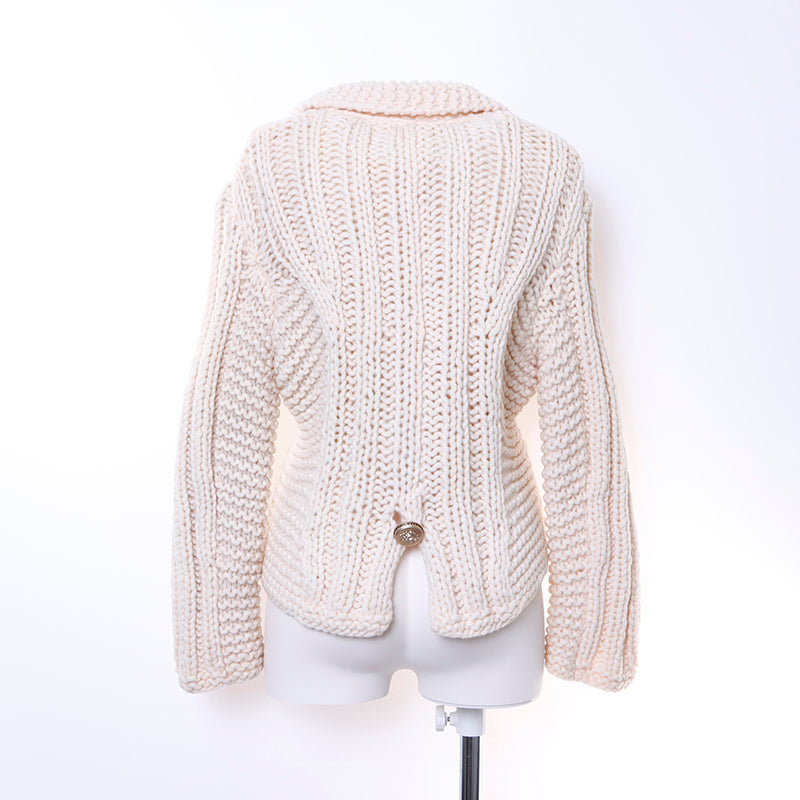 CHANEL ベージュ リブ編み カーディガン 美品 CHANEL】シャネル『ニットブルゾン size34』P59741K07813
