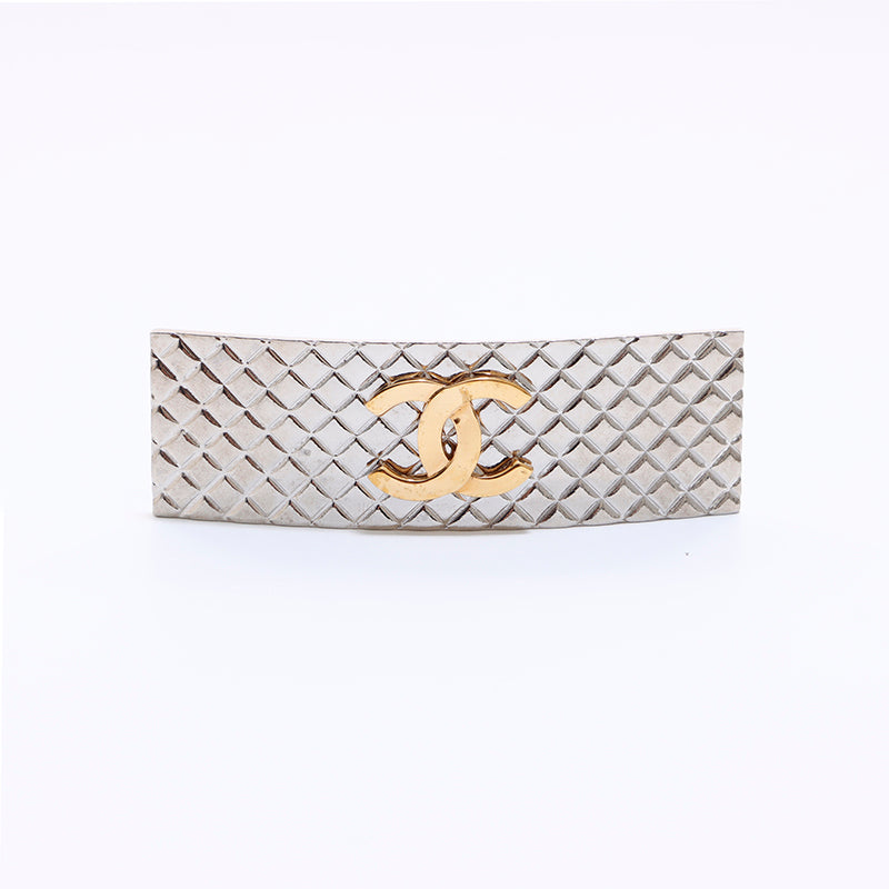 CHANEL シャネル ココマーク マトラッセ バレッタ シルバー シャネル CHANEL ココマーク マトラッセ バレッタ シルバー WS6574