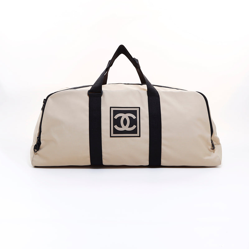 Chanel Sports Line No. 7 Boston Bag Beige Black WS6622