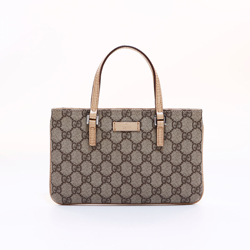 グッチ GUCCI gg スプリームミニトート ハンドバッグ ベージュ WS6658 – NUIR VINTAGE