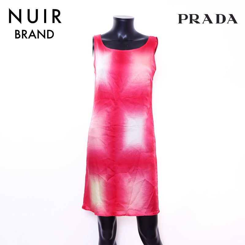 プラダ PRADA ノースリーブ シルク ワンピース ピンク WS6679 – NUIR 