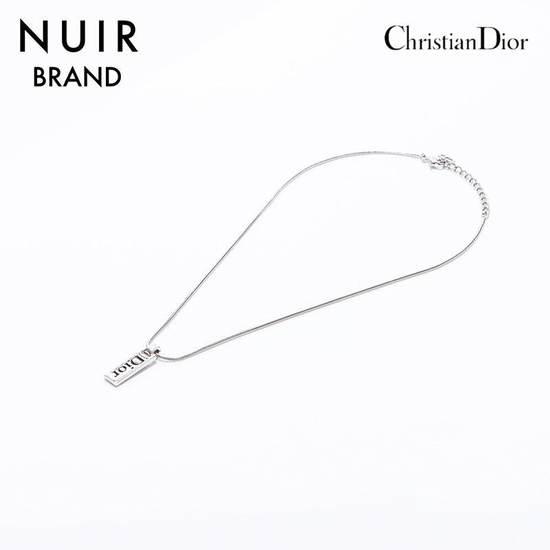 【良品】Dior　ディオール　ネックレス　シルバー　プレート　Diorロゴ ディオール Dior ネックレス シルバー プレート ロゴ - メルカリ