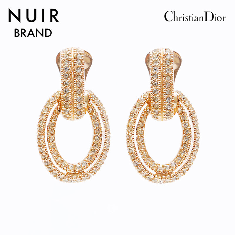 クリスチャンディオール Christian Dior ラインストーン イヤリング