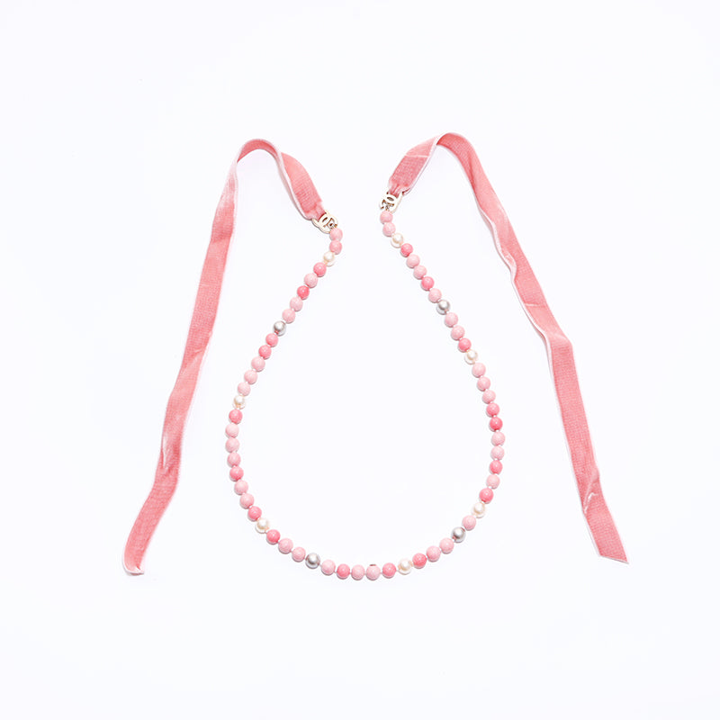シャネル CHANEL カラーストーン リボン ロング ネックレス