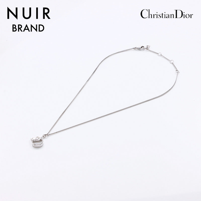 クリスチャンディオール Christian Dior ロゴ ラインストーン ネックレス シルバー WS6926 – NUIR VINTAGE