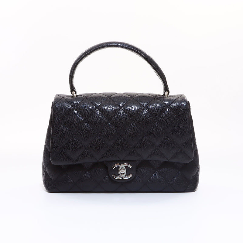シャネル CHANEL ココマーク マトラッセケリー型キャビアスキン