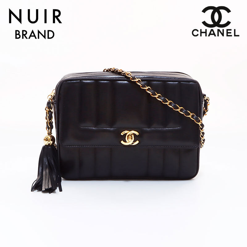 シャネル CHANEL フリンジ ココマーク ショルダーバッグ ブラック