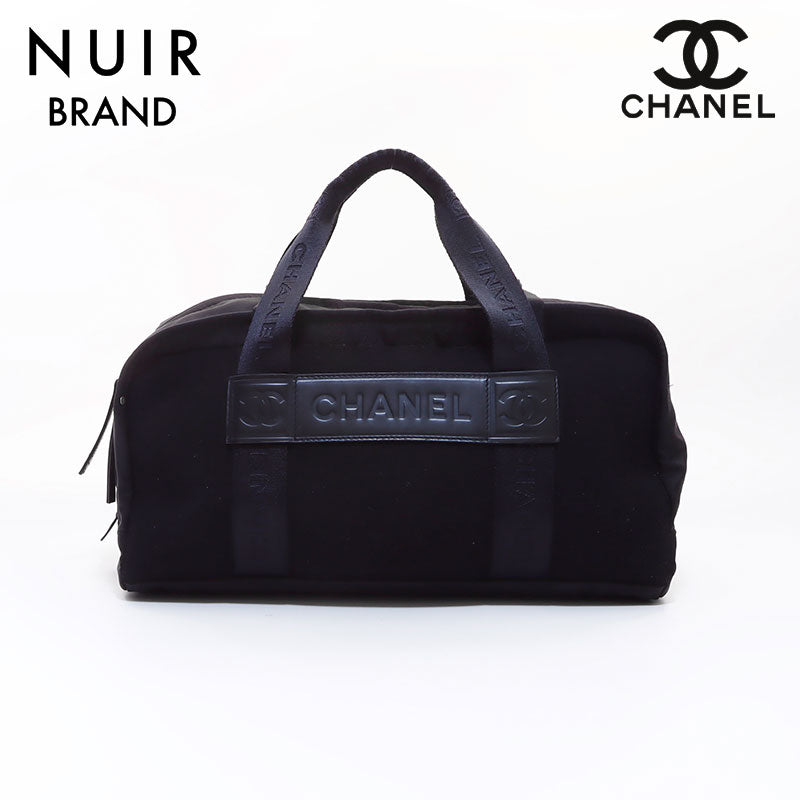 シャネル CHANEL ロゴ スポーツライン ボストンバッグ ブラック WS7022