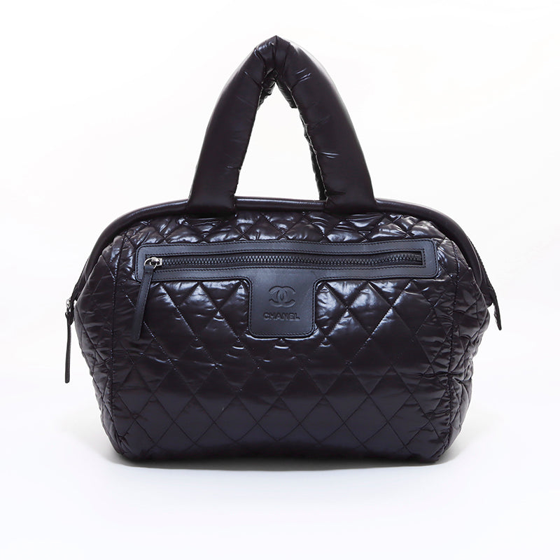 Very Good Condition CHANEL 2009 Coco Cocoon Handbag Black WS7042