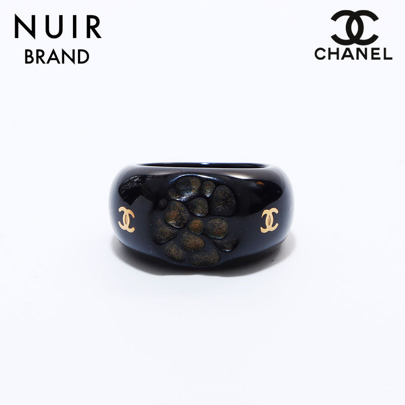 Chanel CHANEL 2002 Coco Mark Ring Black WS7087 – NUIR VINTAGE