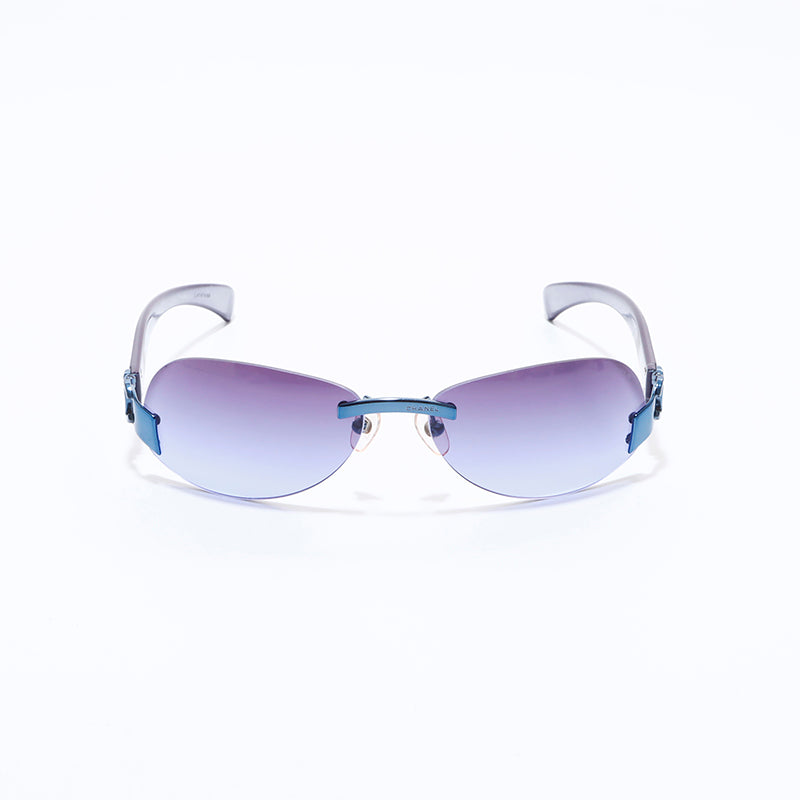 Chanel CHANEL 2000s Coco Mark Sunglasses Blue WS7099 – NUIR