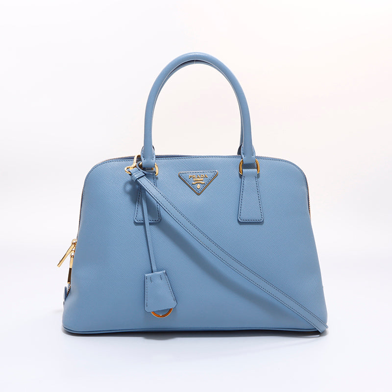 プラダ PRADA サフィアーノ 2way ハンドバッグ ブルー WS7145 – NUIR