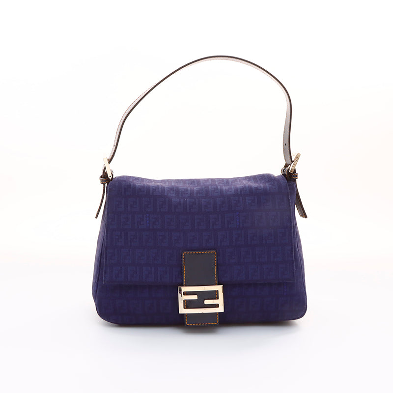 フェンディ マンマバケット ズッカ　FENDI フェンディ FENDI マンマバケットズッカ柄 ハンドバッグ ネイビー