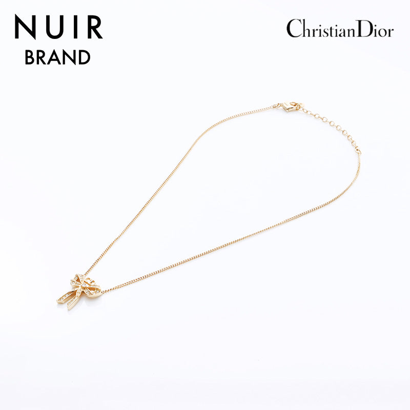 クリスチャンディオール Christian Dior ラインストーン CDリボン
