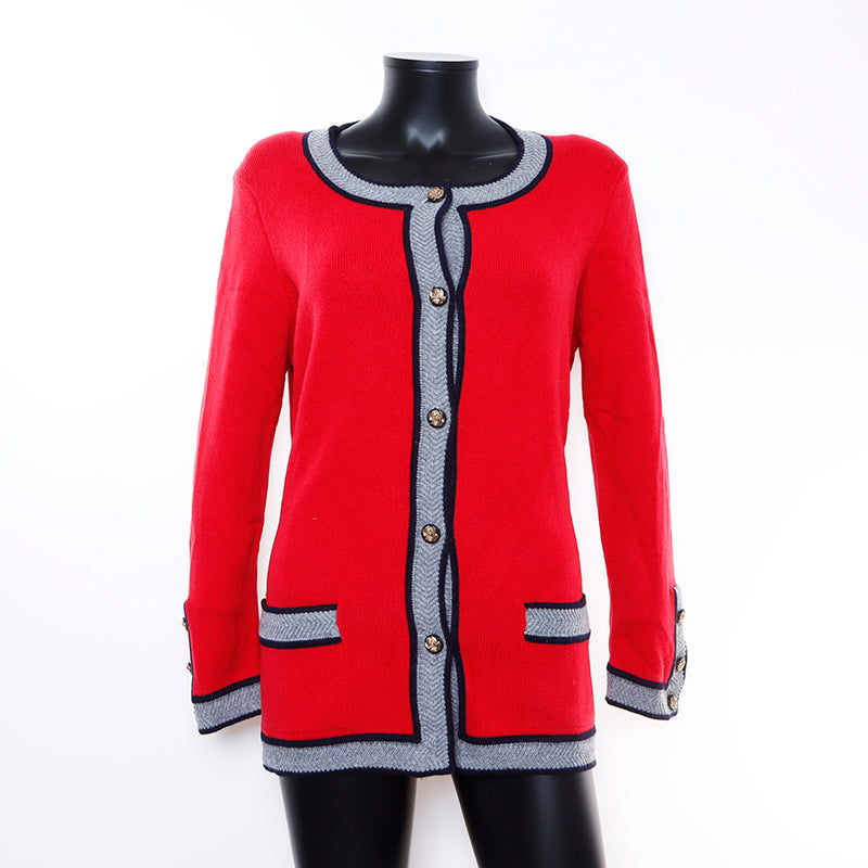 Chanel CHANEL Size:44 Cardigan Red WS7425