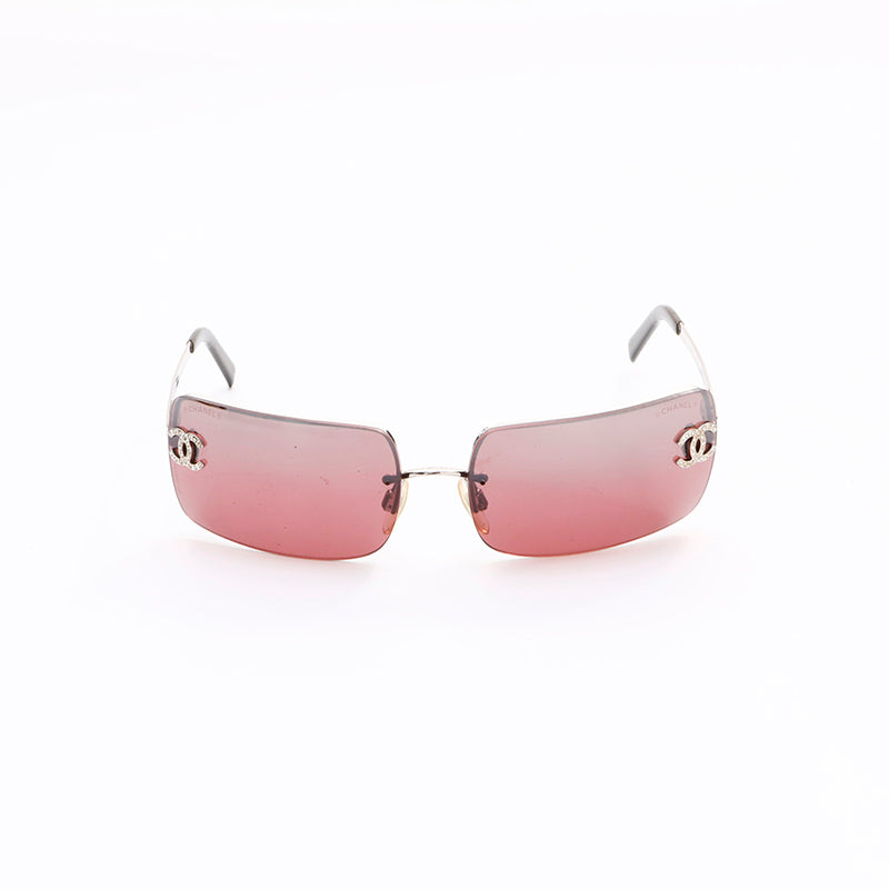 小物 CHANEL sunglasses coco y2k rhinestone Authentic CHANEL Vintage Sunglasses Rhinestone CC Logo