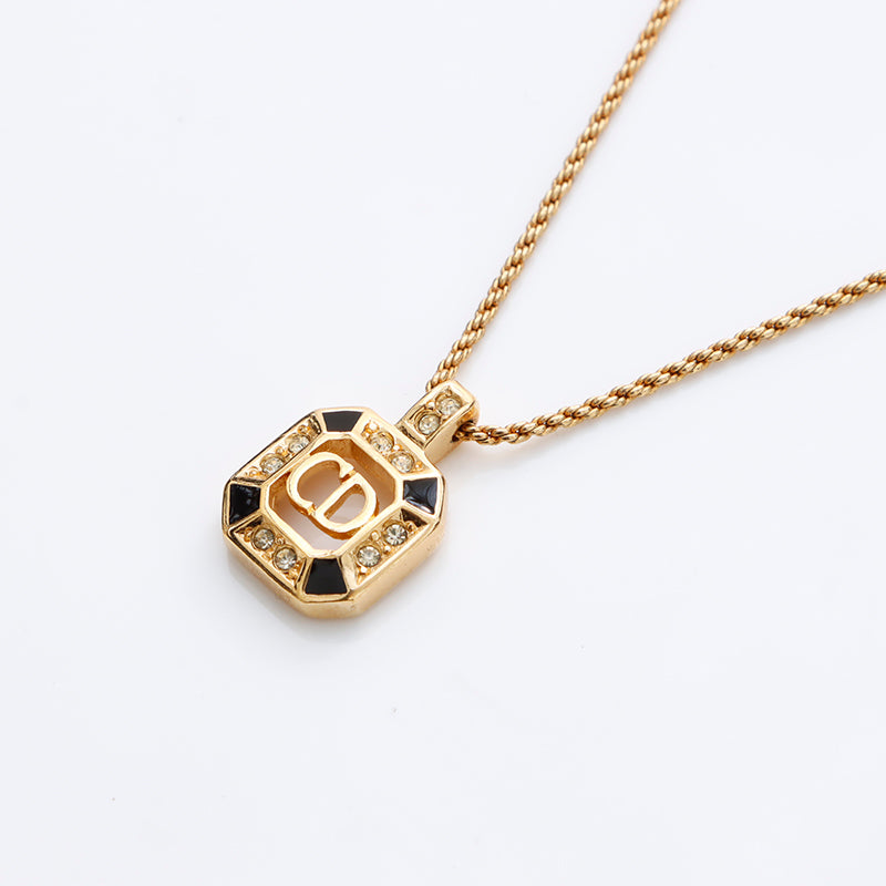 クリスチャンディオール Christian Dior ロゴ ネックレス ゴールド