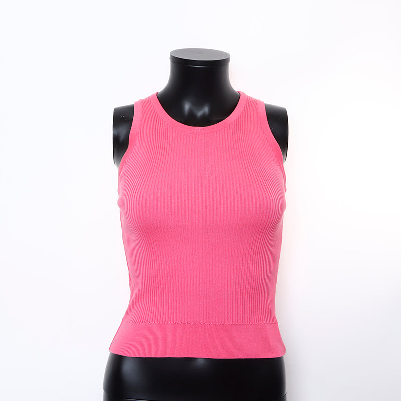 Chanel Size: 38 96P Rib Knit Coco Mark Tank Top Pink WS7796 – NUIR