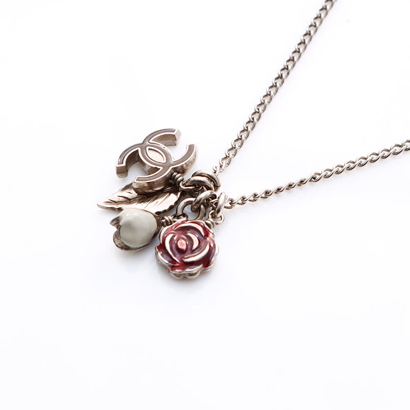 シャネル CHANEL 05A ココマーク ローズ ネックレス シルバー WS7805