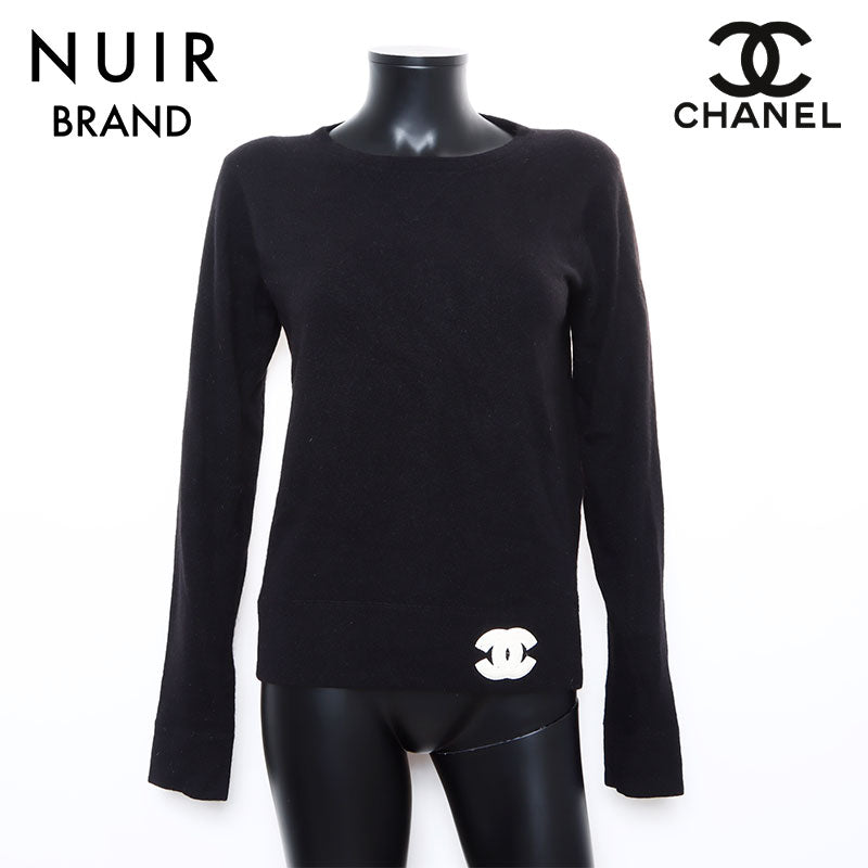 シャネル CHANEL カシミア サイズ:40 01A ココマーク ニット ブラック