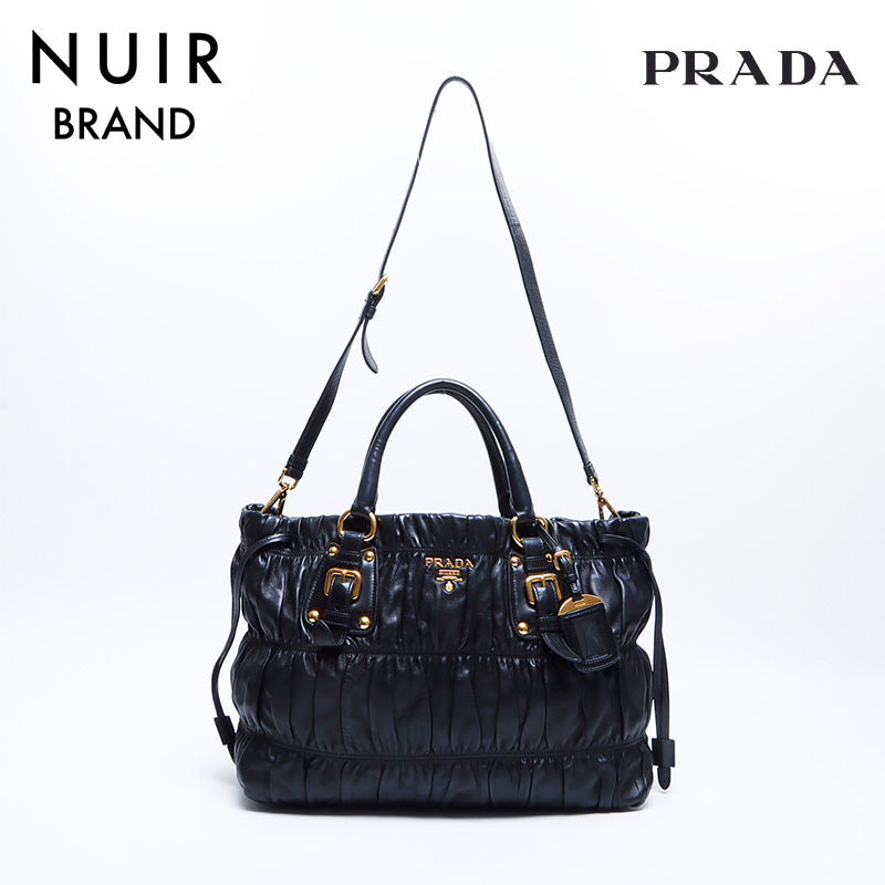 プラダ PRADA ギャザー 2way ハンドバッグ ブラック WS7877 – NUIR VINTAGE