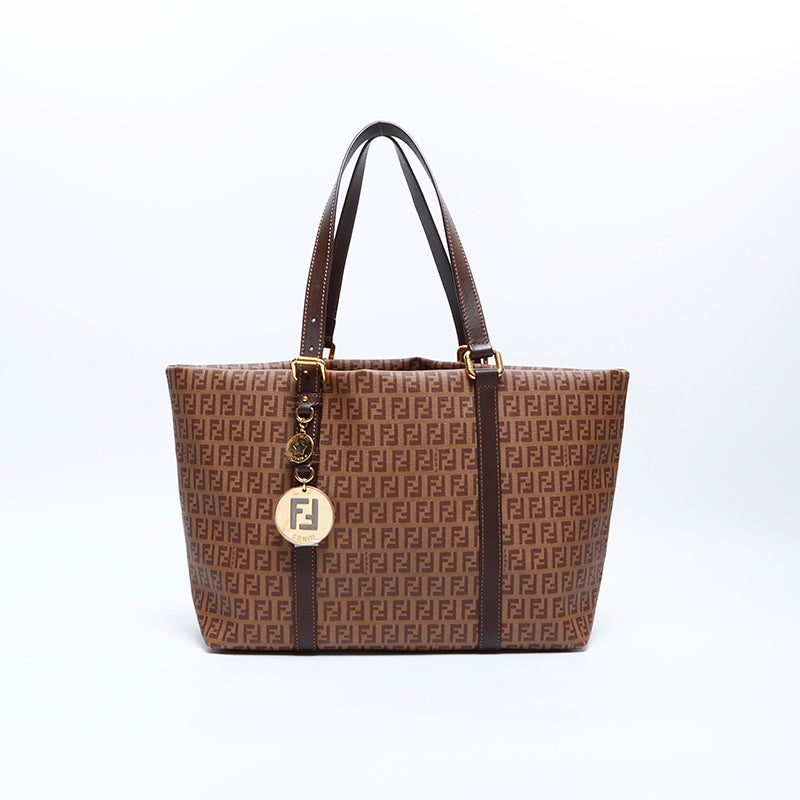 FENDI Zucchino Shoulder Bag Brown WS7892 – NUIR VINTAGE