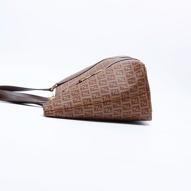 FENDI Zucchino Shoulder Bag Brown WS7892 – NUIR VINTAGE
