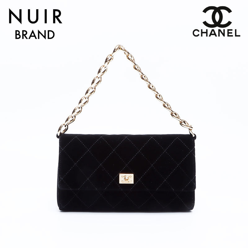 シャネル CHANEL 7番 ベロア チェーン ショルダーバッグ マトラッセ ハンドバッグ ブラック WS8025 – NUIR VINTAGE