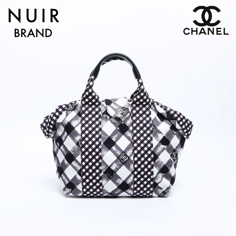シャネル CHANEL 14番台 ココマーク ギンガムチェック ハンドバッグ
