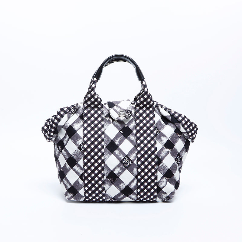シャネル CHANEL 14番台 ココマーク ギンガムチェック ハンドバッグ