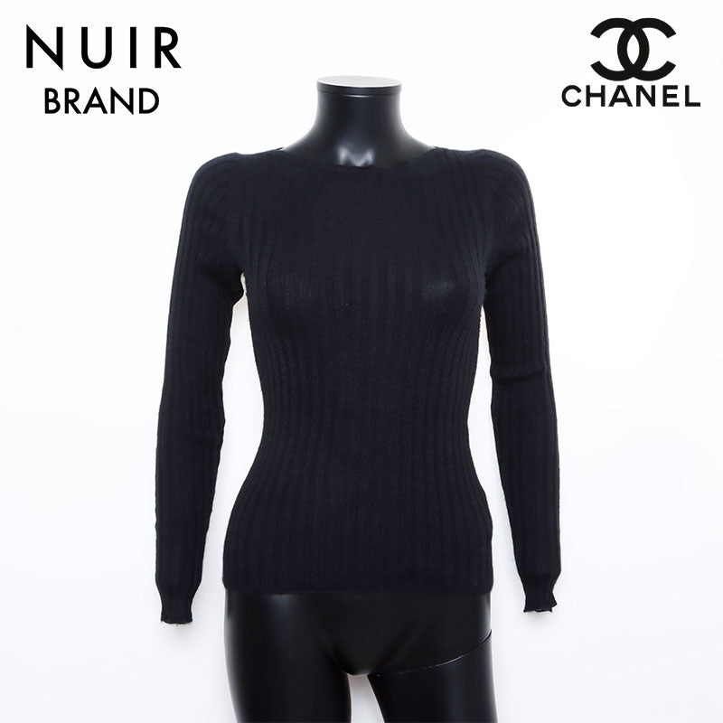 シャネル CHANEL ニット サイズ40 07P シルク×モヘア ネイビー シャネル CHANEL サイズ40 07P シルク×モヘア ニット ネイビー