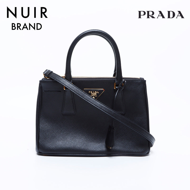 【付属品あり】PRADA ブラック レザーハンドバッグ　2way プラダ PRADA 2way サフィアーノレザー ハンドバッグ ブラック WS8131