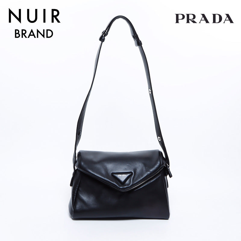 PRADA Leather Shoulder Bag Black WS8148 – NUIR VINTAGE