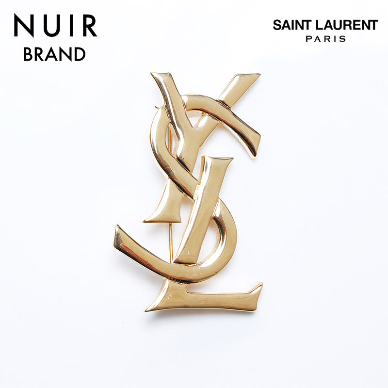 イヴ・サンローラン YVES SAINT LAURENT YSL ロゴ ブローチ ゴールド WS8165 – NUIR VINTAGE