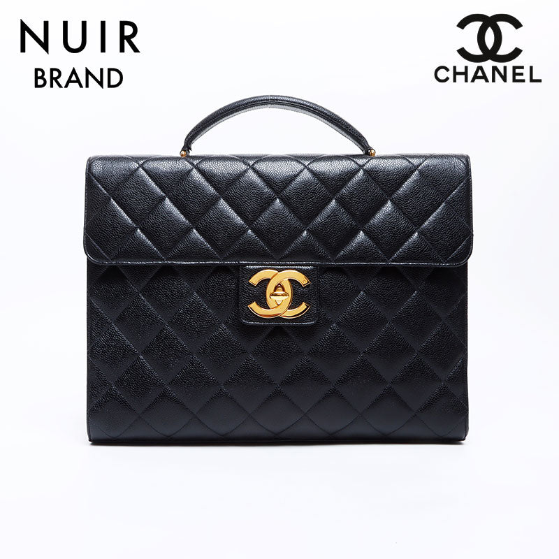 シャネル CHANEL 2番台 キャビアスキン ブリーフケース ハンドバッグ