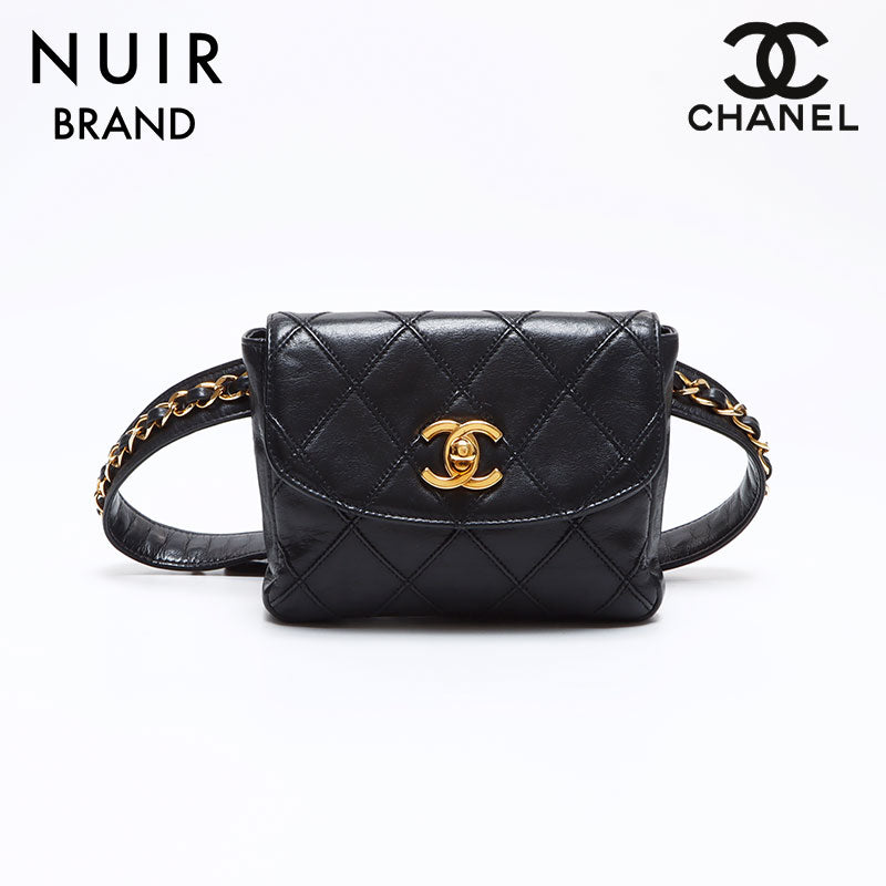 シャネル CHANEL ココマーク ラムスキン マトラッセ チェーン ベルト